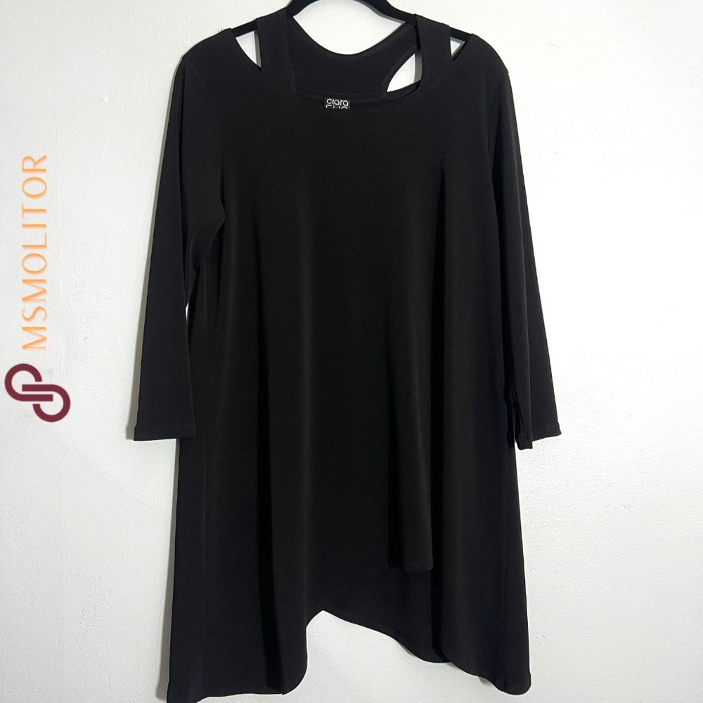 Clara Sun Woo Women's Medium Black Shoulder Cutout Top